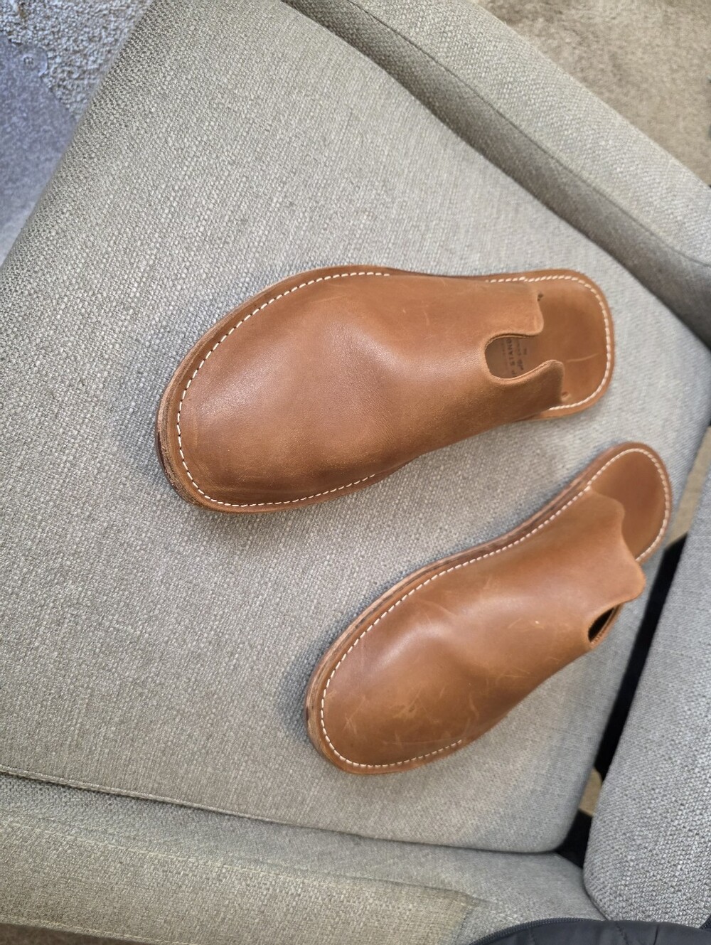 WP Standard Mr. Grumpy Men's Leather Slides Slippers - Picture 8 of 8